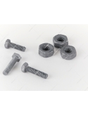 Lot de 3 vis et 3 écrous sécurisés